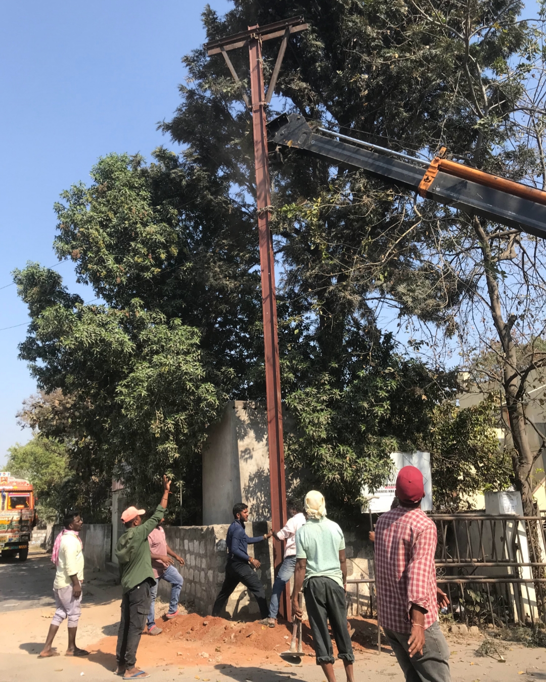 Errection of 11M Pole