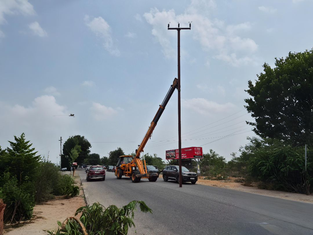 Transmission tower erection works in Hyderabad for electrical infrastructure projects